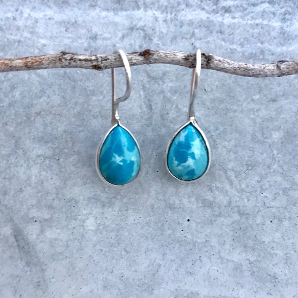 Anthropologie Jewelry - Anthropologie STERLING silver EARRINGS blue stone
